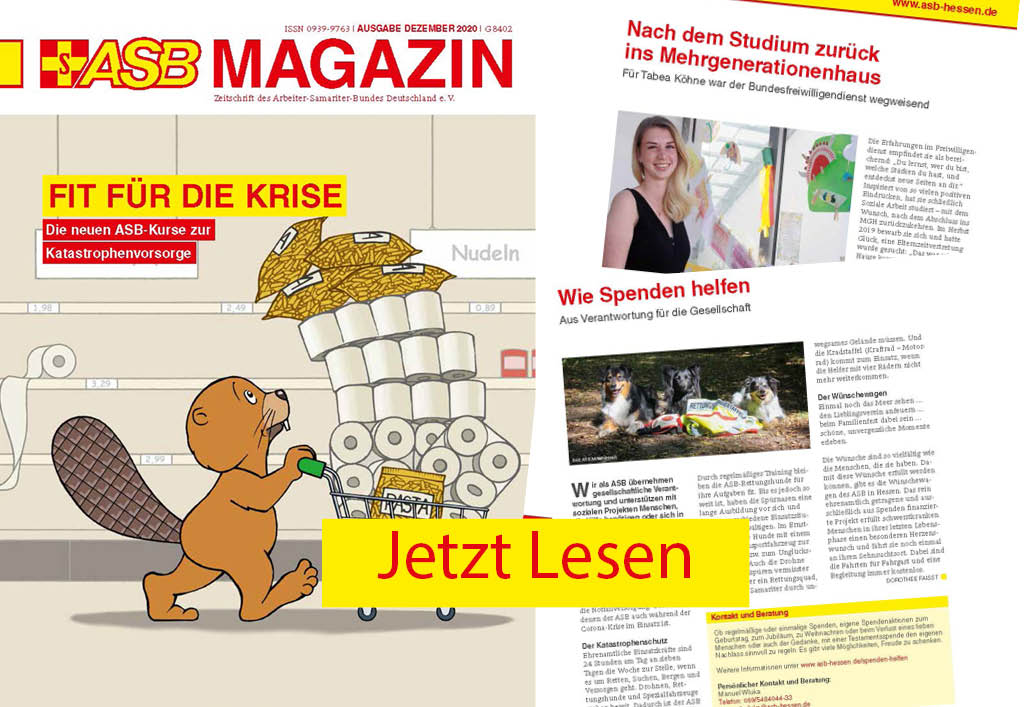 Die Dezemberausgabe des ASB Magazins ist erschienen