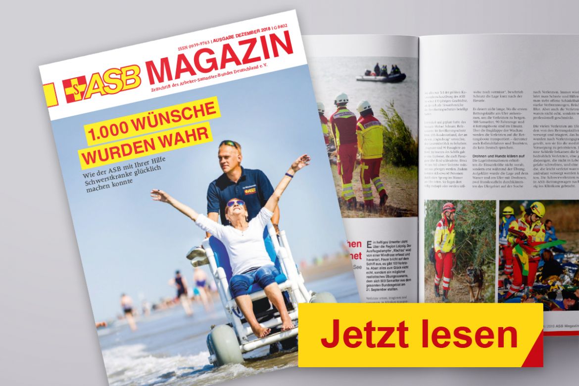 ASB-Magazin Titelseite: 1.000 Wünsche werden wahr