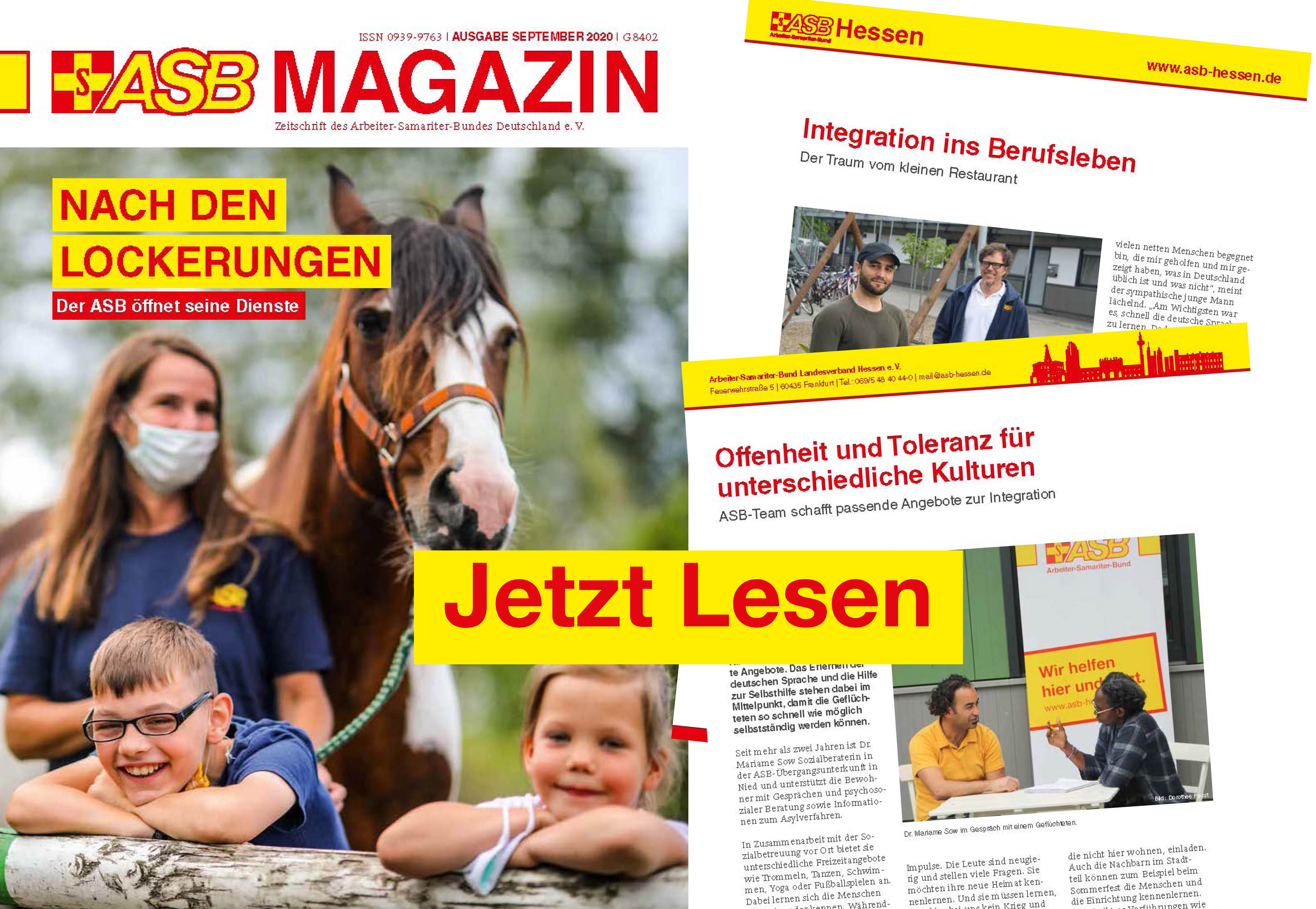 Die September-Ausgabe des ASB Magazins ist erschienen