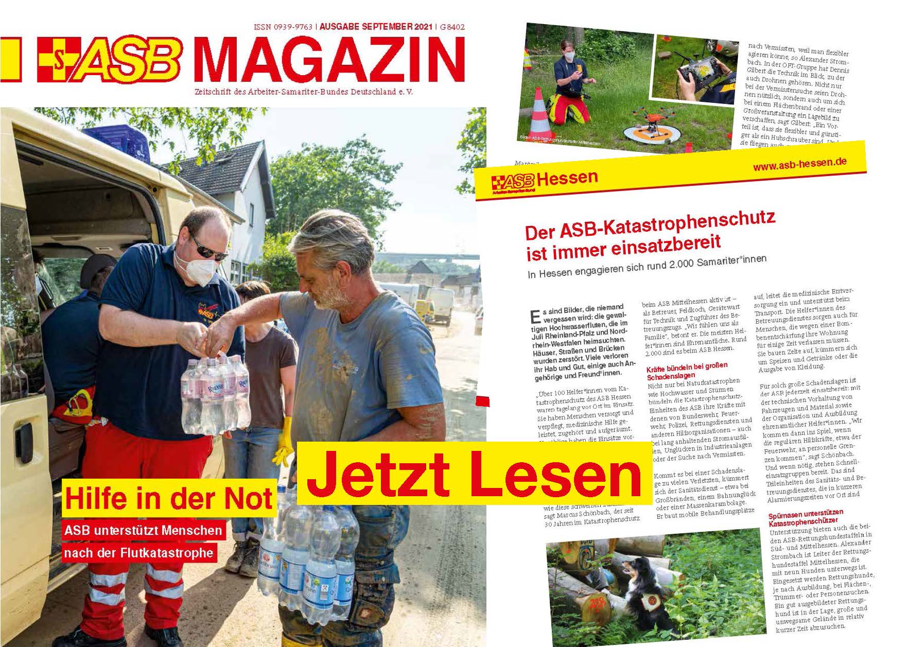 Die aktuelle Ausgabe des ASB Magazins