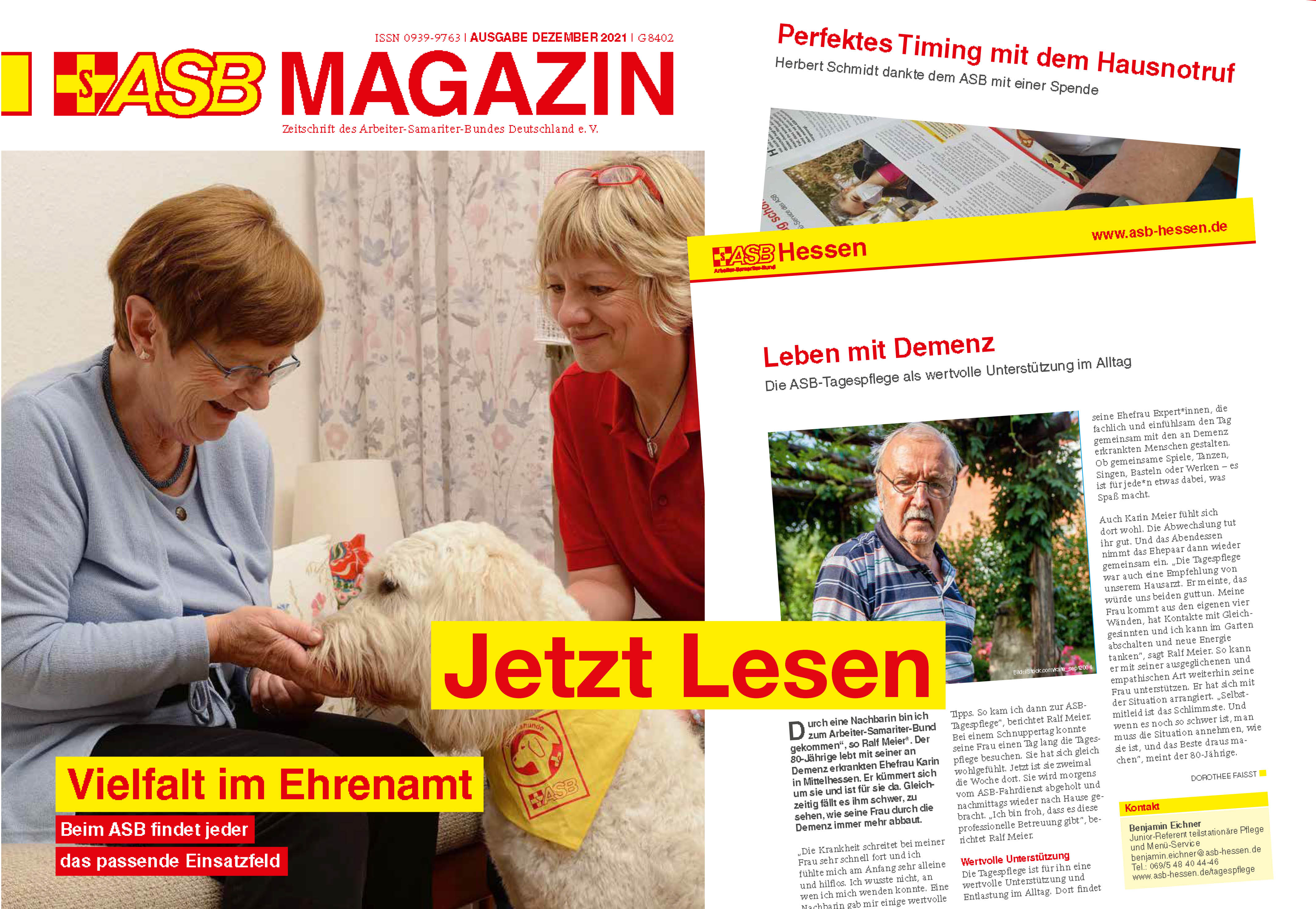 Die aktuelle Ausgabe des ASB Magazins